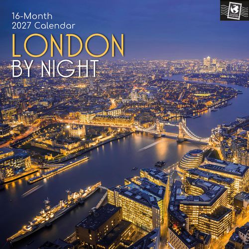 2027 Calendar Passport Collection London by Night Square Wall, Gifted Stationery GSC27209