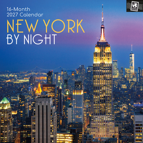 2027 Calendar Passport Collection New York by Night Square Wall, Gifted Stationery GSC27213