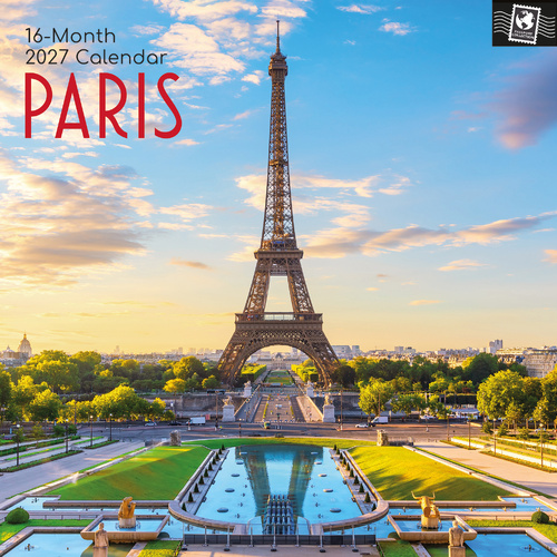 2027 Calendar Passport Collection Paris Square Wall, Gifted Stationery GSC27215