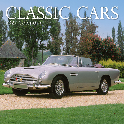 2027 Calendar Classic Cars Square Wall, Gifted Stationery GSC27226