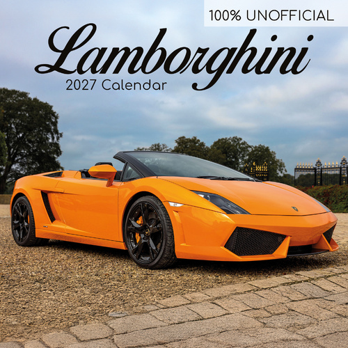 2027 Calendar 100% Unofficial Lamborghini Square Wall, Gifted Stationery GSC27230