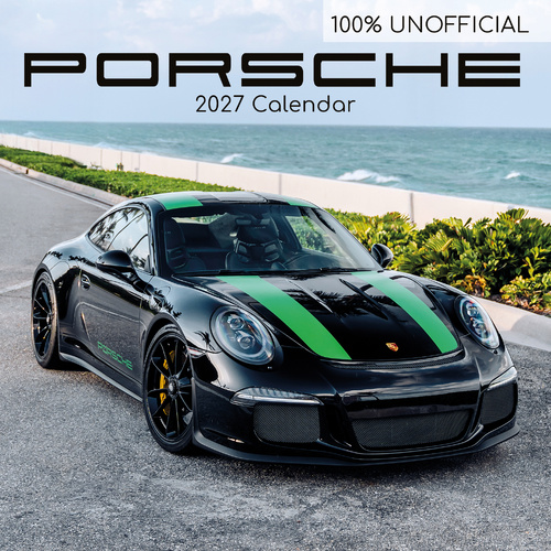 2027 Calendar 100% Unofficial Porsche Square Wall, Gifted Stationery GSC27232