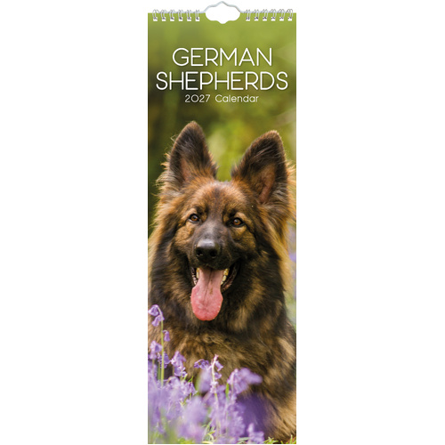 2027 Calendar Paw Prints German Shepherds Slim Wall, Gifted Stationery GSC27279