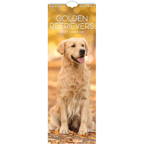 2027 Calendar Golden Retrievers Slim Wall, Gifted Stationery GSC27280