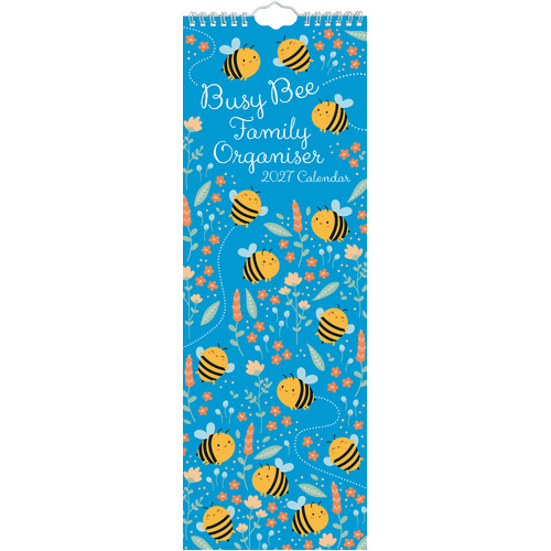 2027 Calendar Busy Bee Family Organiser Slim Wall, Gifted Stationery GSC27298