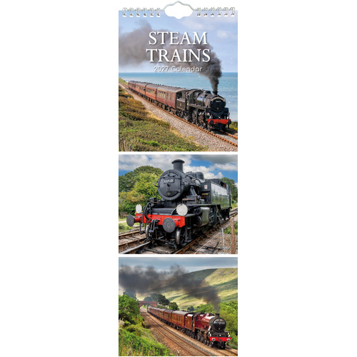 2027 Calendar Steam Trains Slim Wall, Gifted Stationery GSC27303