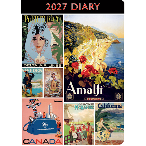 2027 Planner Vintage Travel Padded A5 Week to View, Gifted Stationery GSC27336