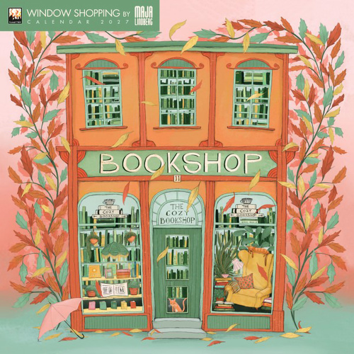 2027 Calendar Window Shopping by Maja Lindberg Square Wall by Flame Tree, CAL2027-073