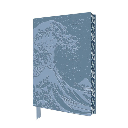2027 Diary Artisan Art Katsushika Hokusai: The Great Wave A5 Week to View Grey by Flame Tree, DIA2027-A07