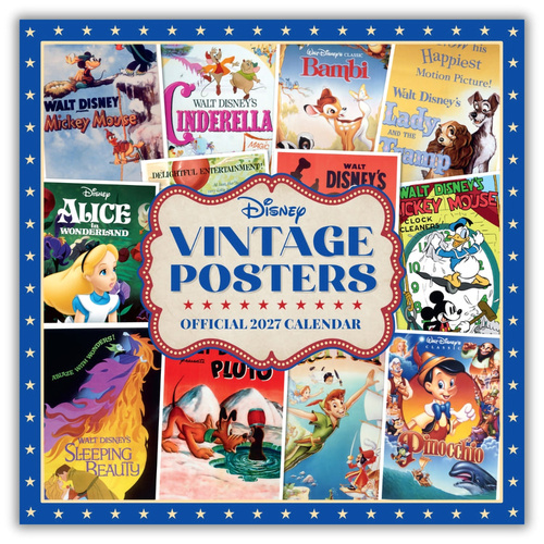 2027 Calendar Disney Vintage Posters Official Square Wall, Danilo I00497