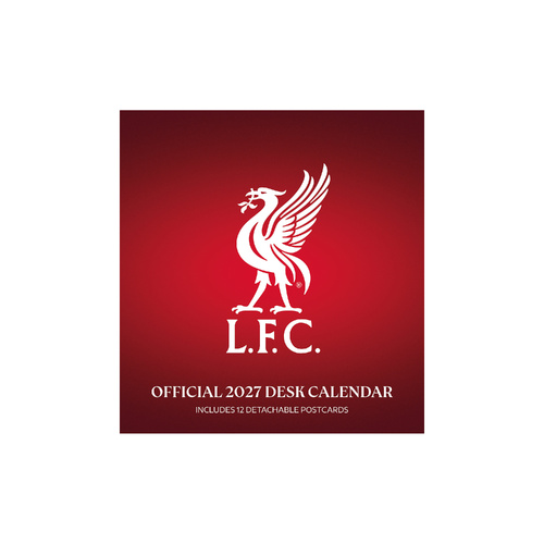 2027 Calendar Liverpool FC Single View Desk Easel with Postcards, Danilo D02576