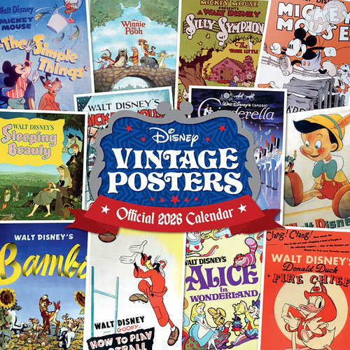 2026 Calendar Disney Vintage Posters Official Square Wall, Danilo I74361
