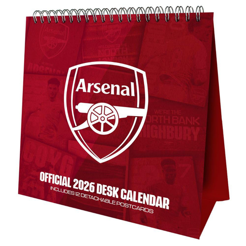 2026 Calendar Arsenal FC Official Postcard Desk Easel, Danilo D76358