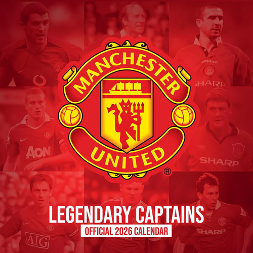 2026 Calendar Manchester United FC Legendary Captains Official Square Wall, Danilo D76921