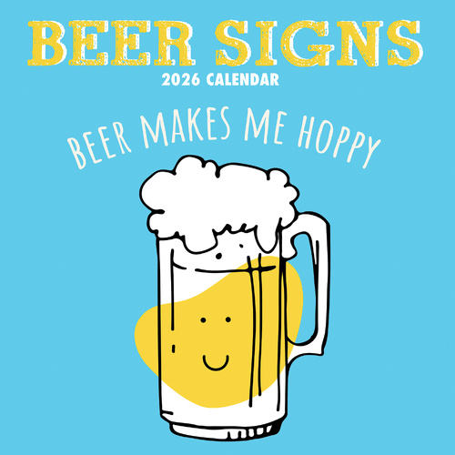2026 Calendar Beer Signs Square Wall, The Gifted Stationery GSC26206