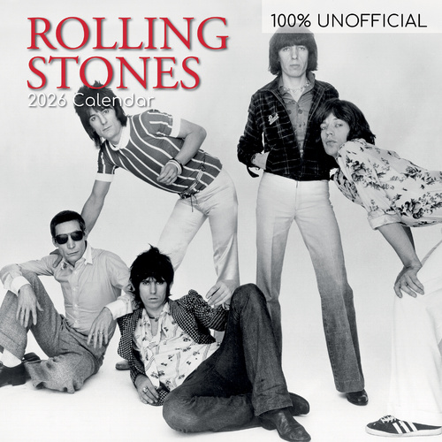 2026 Calendar 100% Unofficial Rolling Stones Square Wall, The Gifted Stationery GSC26249