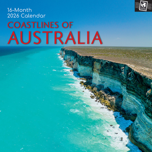 2026 Calendar Passport Collection Coastlines of Australia 16-Month Square Wall, The Gifted Stationery GSC26290