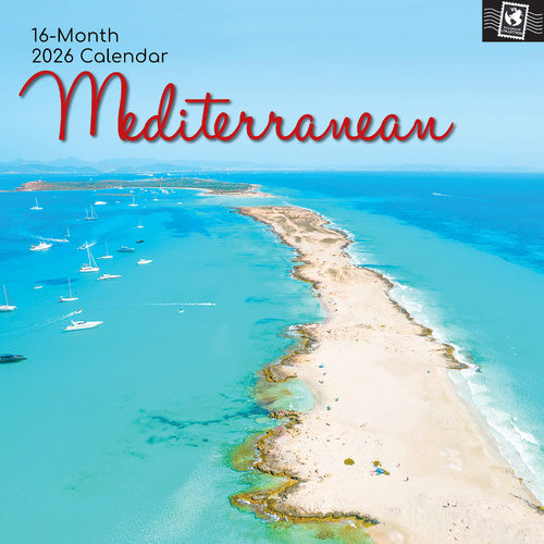 2026 Calendar Passport Collection Mediterranean 16-Month Square Wall, The Gifted Stationery GSC26301