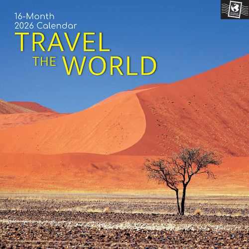 2026 Calendar Passport Collection Travel the World 16-Month Square Wall, The Gifted Stationery GSC26315