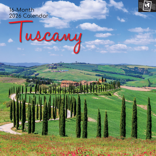 2026 Calendar Passport Collection Tuscany 16-Month Square Wall, The Gifted Stationery GSC26316