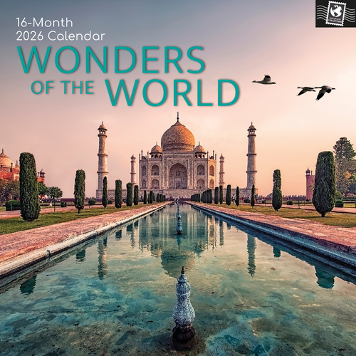2026 Calendar Passport Collection Wonders of the World 16-Month Square Wall, The Gifted Stationery GSC26318