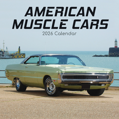 2026 Calendar American Muscle Cars Square Wall, The Gifted Stationery GSC26392
