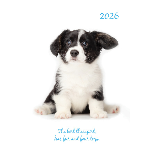 2026 Planner Adorable Dogs A5 Week to View Padded, The Gifted Stationery GSC26442