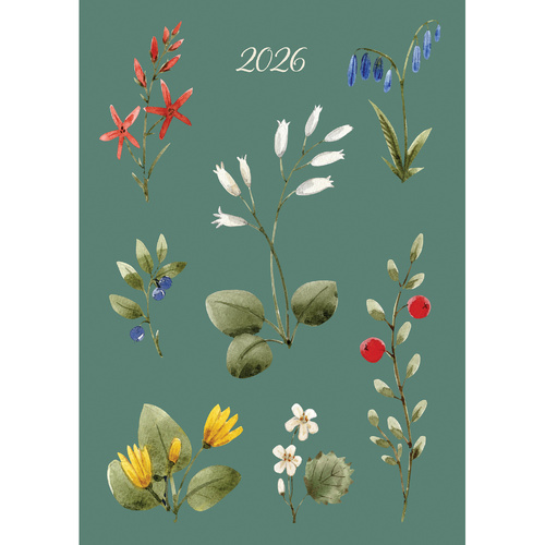 2026 Planner Botanics A5 Week to View Padded, The Gifted Stationery GSC26451
