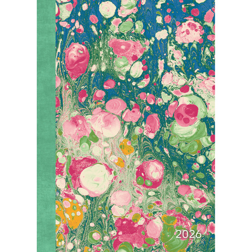 2026 Planner Vintage Marble A5 Week to View Padded, The Gifted Stationery GSC26481