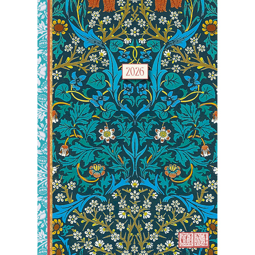 2026 Planner William Morris Blackthorn A6 Week to View Flexi, The Gifted Stationery GSC26530