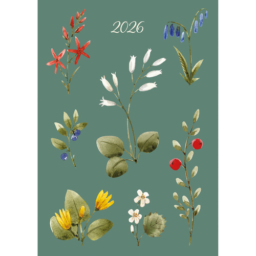 2026 Planner Botanics A6 Week to View Flexi, The Gifted Stationery GSC26530