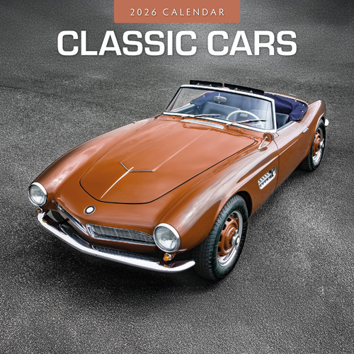 2026 Calendar Classic Cars 16-Month Square Wall, Red Robin RR261354
