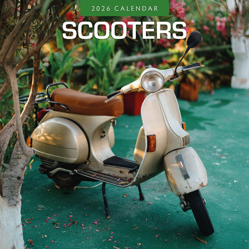 2026 Calendar Scooters 16-Month Square Wall, Red Robin RR261361