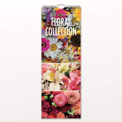 2026 Calendar Floral Collection Slim Wall, Red Robin RR263046