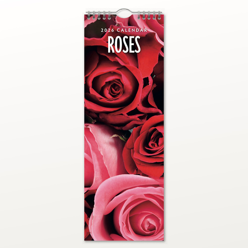 2026 Calendar Roses Slim Wall, Red Robin RR263049
