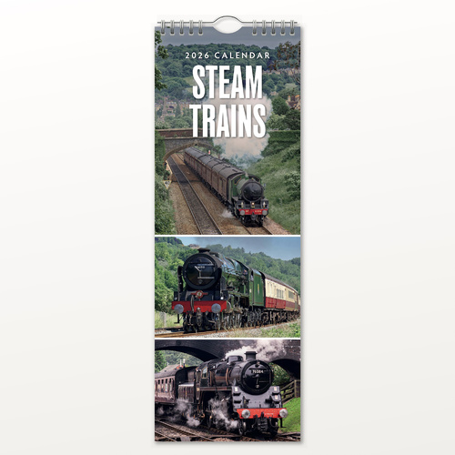 2026 Calendar Steam Trains Slim Wall, Red Robin RR263078