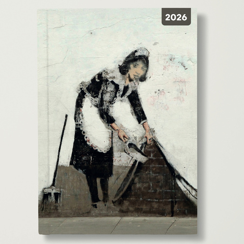 2026 Diary Banksy A5 Week to View Padded, Red Robin RR265018