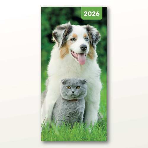 2026 Diary Cats & Dogs Pocket Week to View, Red Robin RR266006