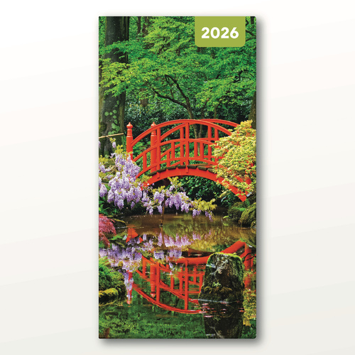 2026 Diary Tranquil Gardens Pocket Week to View, Red Robin RR266056