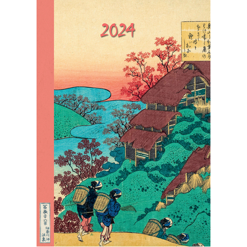 2024 Diary Hokusai A5 Week to View Padded, The Gifted Stationery GSC23955