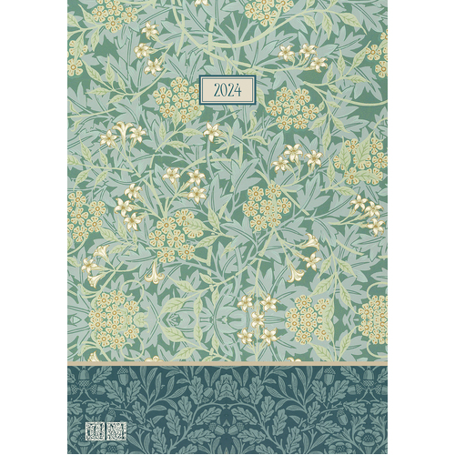 2024 Diary William Morris Jasmine A5 Week to View Padded, The Gifted Stationery