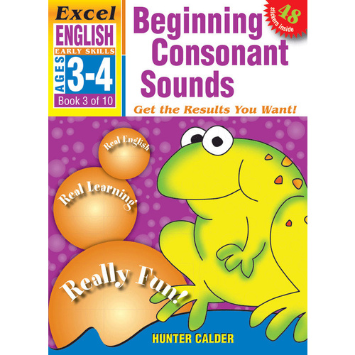 Excel Early Skills: English Book 3 - Beginning Consonant Sounds (Ages 3-4)
