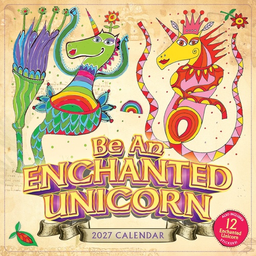 2027 Calendar Be An Enchanted Unicorn Square Wall, Rockpool R68369