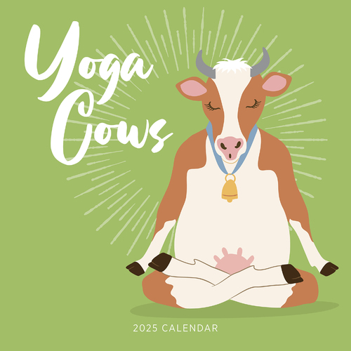 2024 Calendar Yoga Cows Square Wall, Paper Pocket CAB47