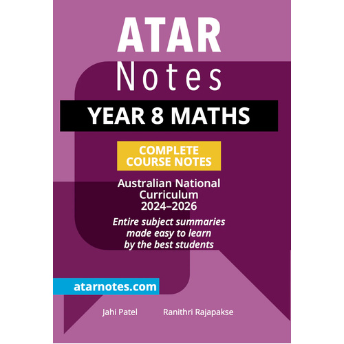 ATAR Notes Year 8 Maths Complete Course Notes (2024-2026)
