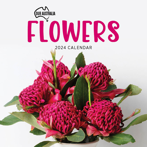 2024 Calendar Our Australia Flowers Square Wall, Paper Pocket COB11