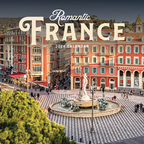 2024 Calendar Romantic France Square Wall, Paper Pocket CDB11