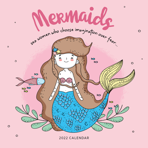 2022 Calendar Mermaids Square Wall by Paper Pocket 