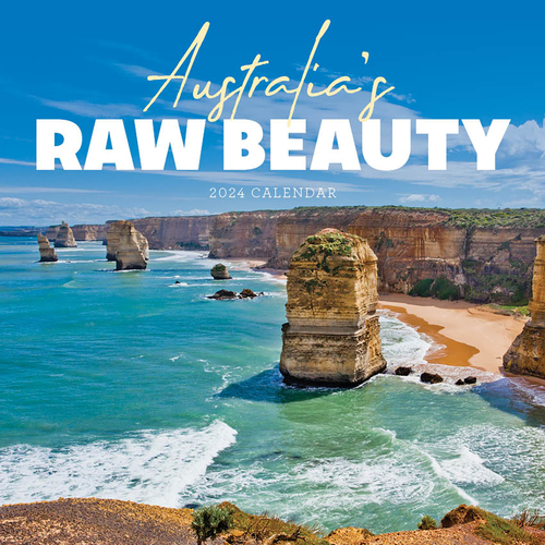 2024 Calendar Australia Raw Beauty Square Wall, Paper Pocket COB1