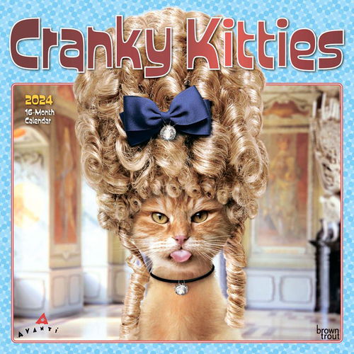 2024 Calendar Avanti Cranky Kitties 16-Month Square Wall Browntrout BT66503